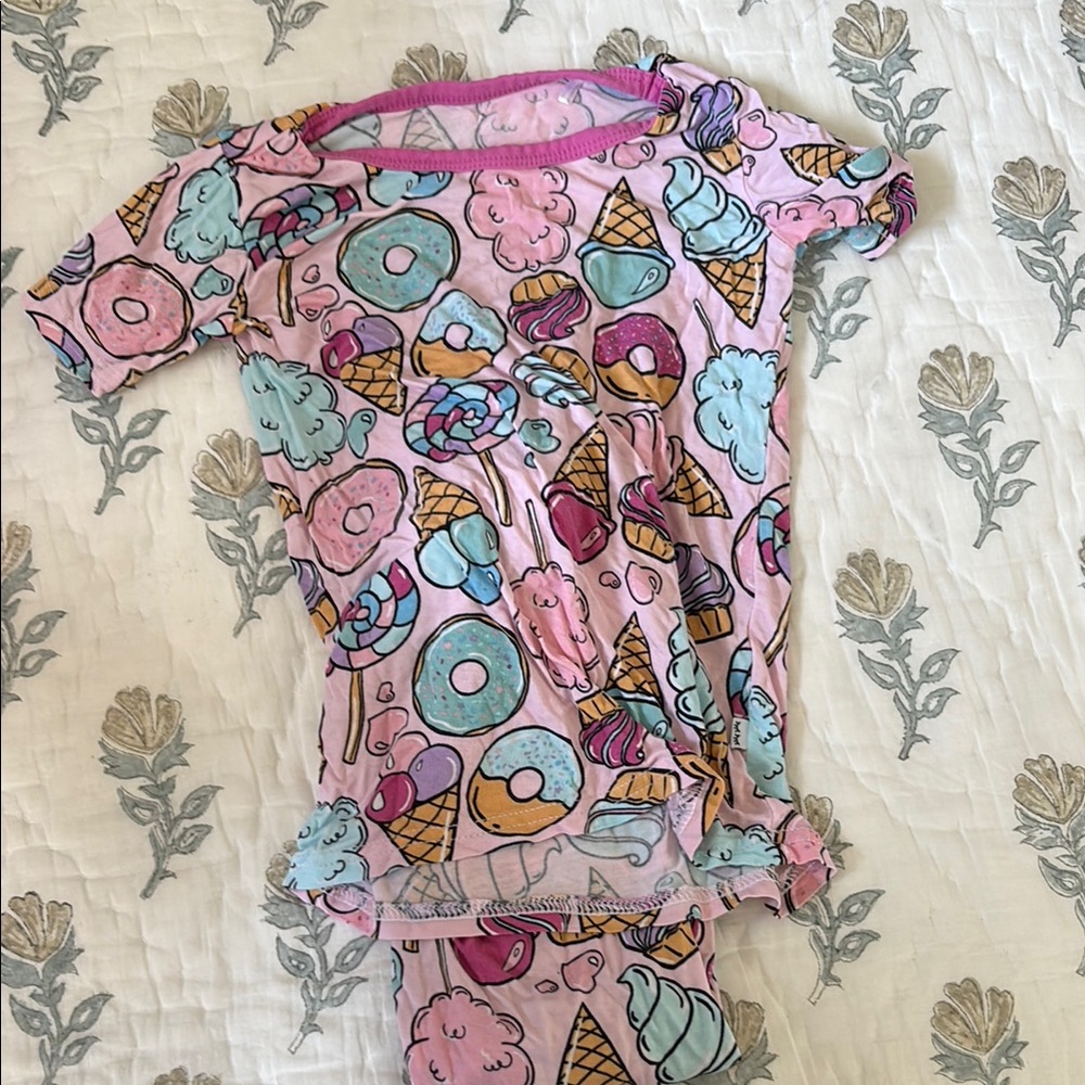 Little Sleepies Pink and Mint Ice Cream Pajama Set